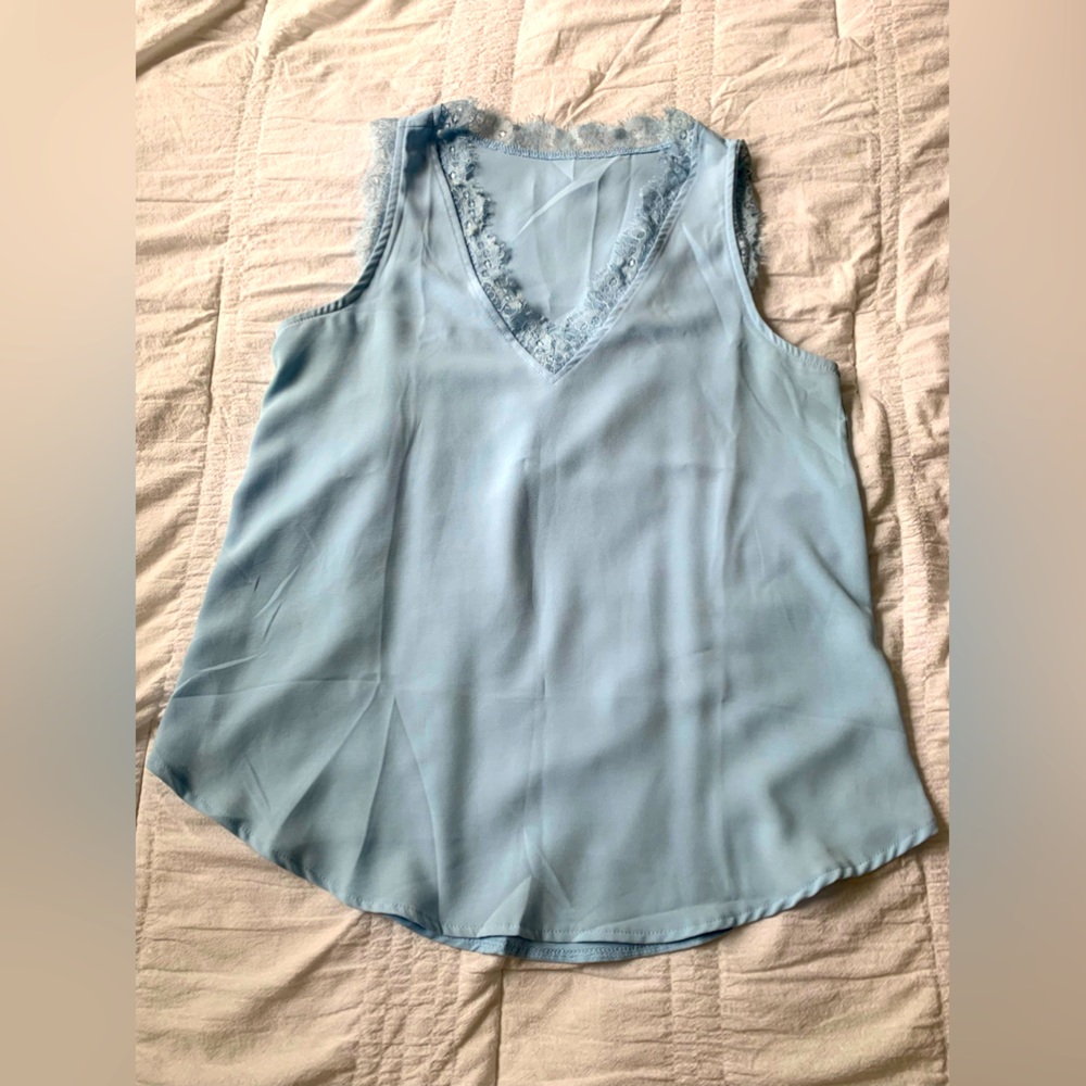 Lace edged tank